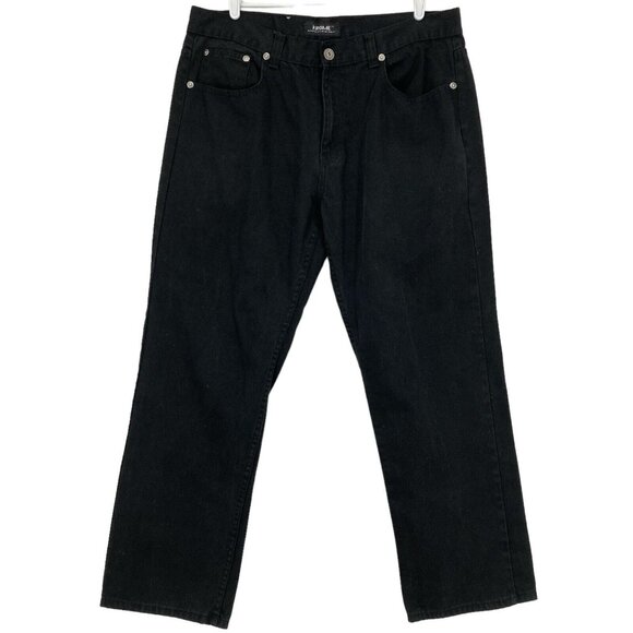 Krome Men's Denim Jeans Size 38x32 Straight Leg Mid Rise Black - Picture 1 of 11